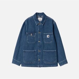 Carhartt WIP W OG Michigan Coat Stone Washed Blue Chore Jacket Size Medium
